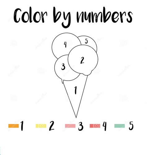 Ice Cream Free Graphics Color By Number coloring page - Download, Print or Color Online for Free