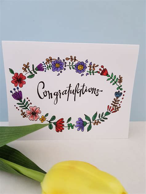 Handmade Congratulations card/Congratulations Greeting card/Jewel-tone ...