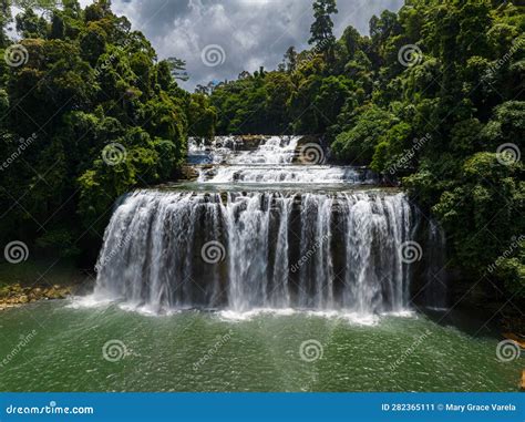 Aerial Drone Survey of Tinuy an Falls in Bislig, Surigao Del Sur. Philippines Stock Image ...