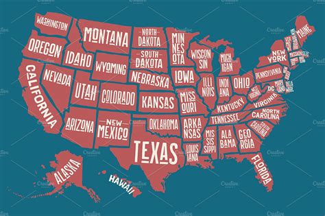Map of United States of America | Illustrations ~ Creative Market