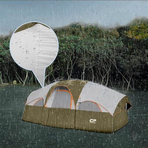 Dark Green 6-Person-Camping- Tents Waterproof Windproof Family Tent Top ...