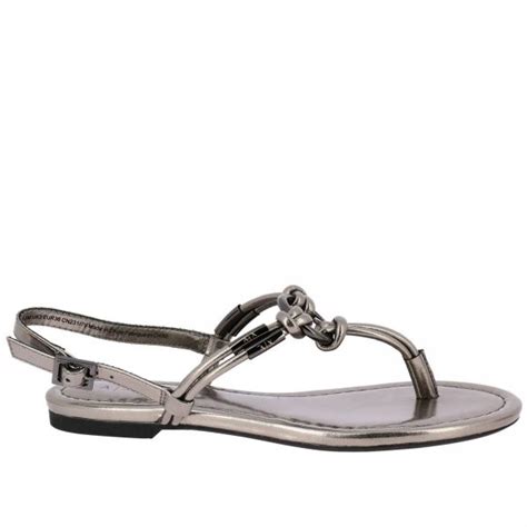 Armani Exchange Outlet: Shoes women | Flat Sandals Armani Exchange Women Silver | Flat Sandals ...