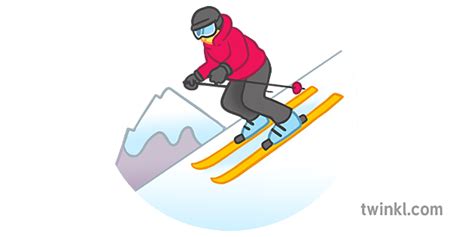 ski emoji emotikon olahraga salju simbol sms Illustration - Twinkl