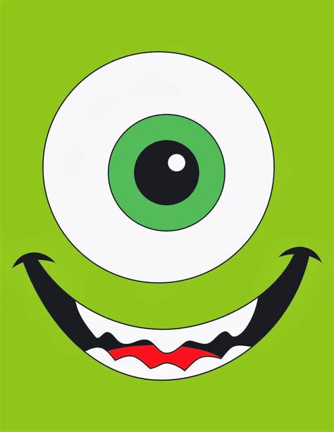 Printable Mike Wazowski Face – Printable Template Calendar