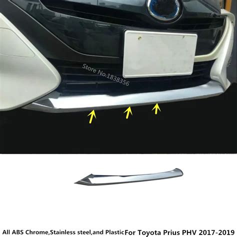 For Toyota Prius PHV 2017 2018 2019 car Styling sticker protection Bumper ABS Chrome trim front ...