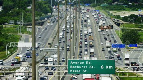 Tilt-Shift Of King's Highway 401 Near Toronto In Ontario Canada. The ...