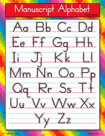 Manuscript Alphabet Chart (Set of 3) | Alphabet charts, Free alphabet ...