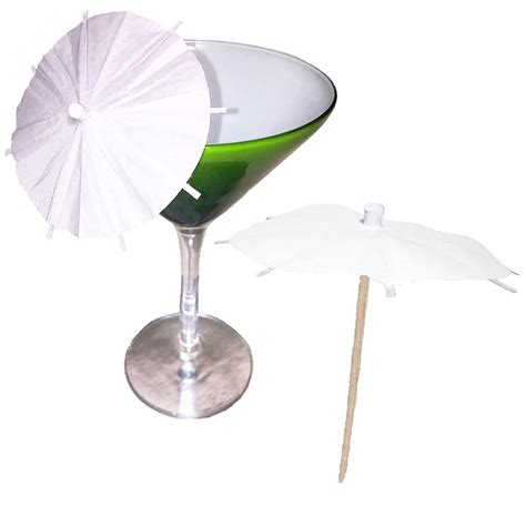 8 X White Cocktail Umbrellas Drink Umbrella Handmade New - Etsy