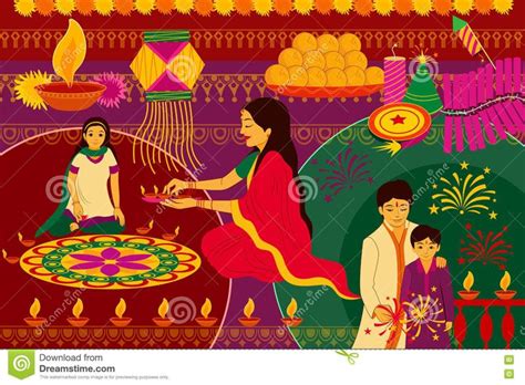 Colorful Diwali Celebration with Indian Family