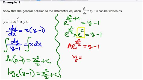 Solving separable differential equations (Part 1) - YouTube