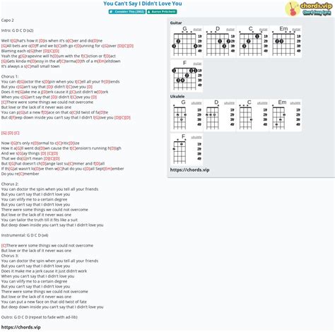 Chord: You Can't Say I Didn't Love You - tab, song lyric, sheet, guitar ...