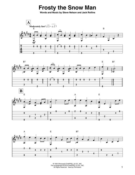 Frosty The Snow Man (Solo Guitar) - Print Sheet Music Now