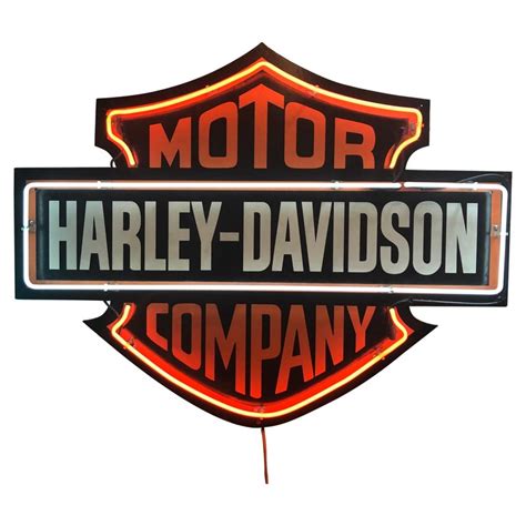 Vintage Neon Harley Davidson Motor Company Dealership Sign Motorcycle ...