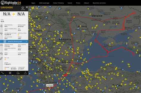 Route of US RQ-4 Global Hawk drone surveillance mission over Ukraine - Business Insider