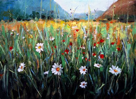 Field Of Flowers - Photo, Color, Origina, Painting by Gheorghe Iergucz | Artmajeur