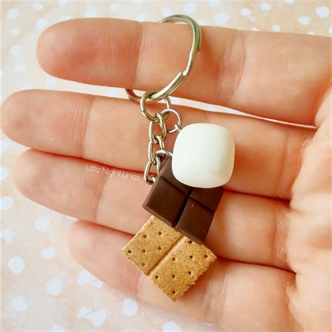 S'more Polymer Clay Keychain , LittleNightLines