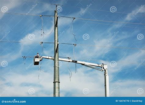 Electric Transmission Line Construction Stock Photo - Image of power, current: 16474770