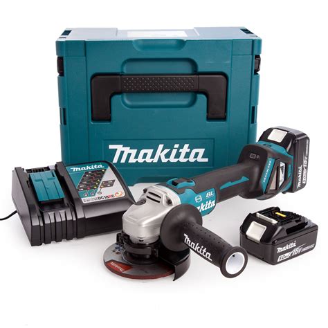 Toolstop Makita DGA513RTJ 18V Cordless Angle Grinder 125mm (2 x 5.0Ah Batteries)