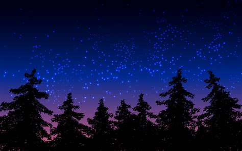 Beautiful starry night background with pine trees 7740238 Vector Art at Vecteezy