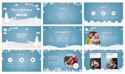 Papercut Christmas Card Free Google Slides PowerPoint Template