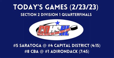 Section 2 Hockey on Twitter: "Today’s #518hockey playoff schedule:"