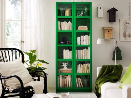 Green & yellow {ikea bookcases}