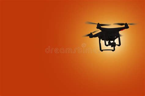 Silhouette of drone flying stock image. Image of electric - 119262015