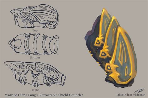 ArtStation - Retractable Shield Gauntlet - ortho