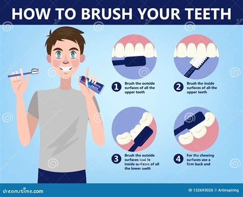 Instruction On How To Brush Your Teeth Correctly. Medical Infographic ...