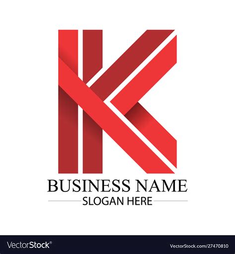 Business red k letter logo template Royalty Free Vector