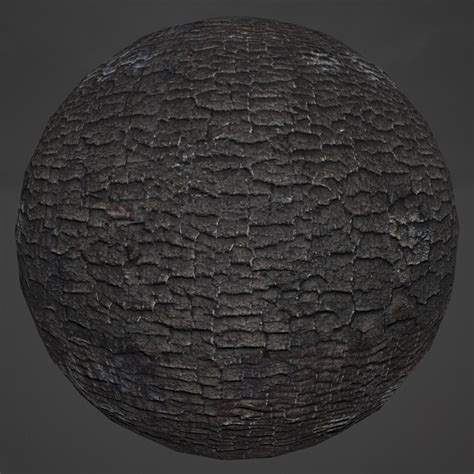 Scorched Wood Charcoal PBR Material - Free Texture Download