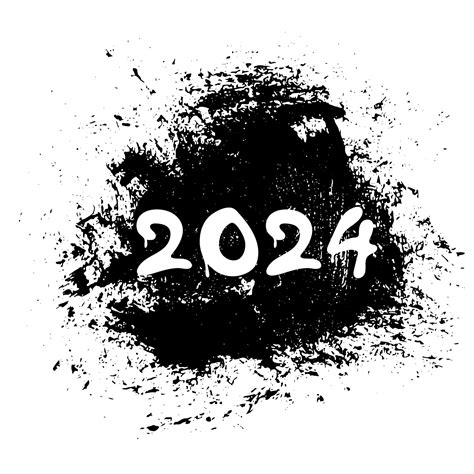 Graffiti 2024 date with splash effects and drops in black on white 23136383 Vector Art at Vecteezy