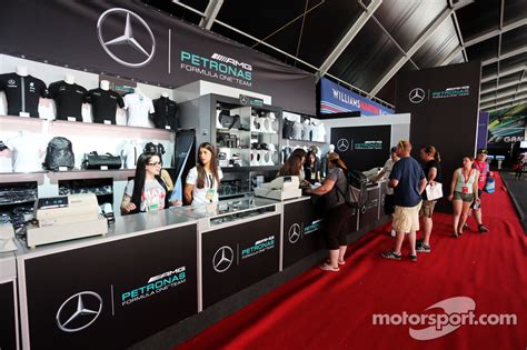 Mercedes AMG F1 Merchandise Stand at Spanish GP