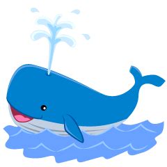 Cute Blue Whale in the Sea | Free Clipart Image