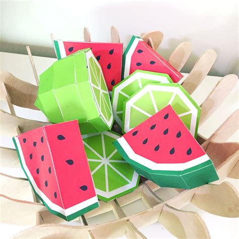 Fun Fruits Illustarted 3d Papercraft 6. You Get Colored PDF Digital Downloadable Files for This ...