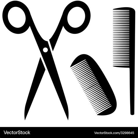 Barber tools icon with scissors and comb Vector Image