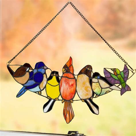 Hanging Stained Glass Bird Art | Wayfair