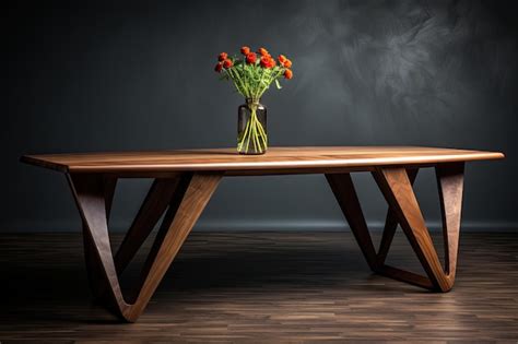 Premium AI Image | A modern wood table design in a minimal style