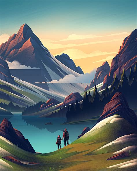 35 Scenic Landscape Illustrations with Vibrant Colors | Landscape ...