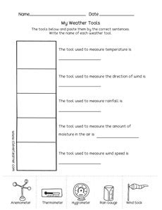 The weather worksheets for kindergartens