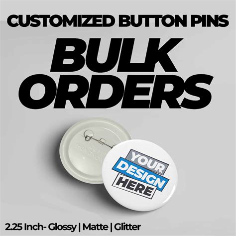 BULK ORDERS Personalized / Customized Button Pins (Glossy, Matte and Glittered) High Quality ...