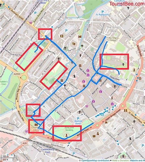 Canterbury, England - Walking Tour Map of Canterbury | TouristBee