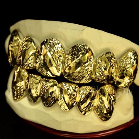 Custom Gold Grillz 10k Gold Teeth Diamond Cut Yellow Gold | Etsy