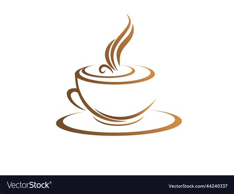 Creative coffee logo design shop tea Royalty Free Vector