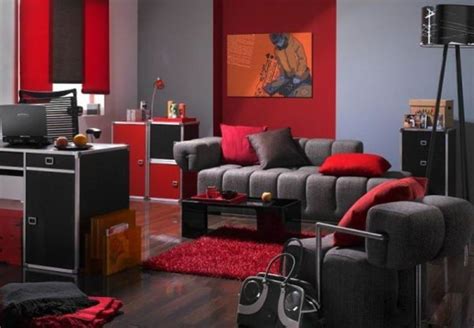 Brilliant Red Couch Living Room Design Ideas 03 | Living room grey, Grey and red living room ...