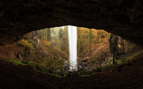 Waterfalls with cave, waterfall, forest, cave HD wallpaper | Wallpaper Flare