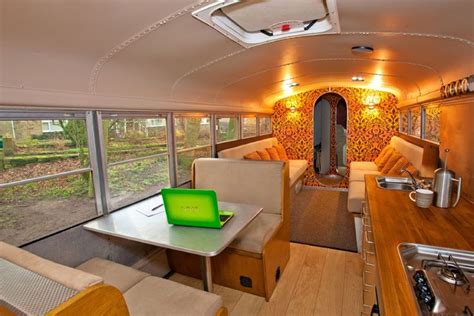 Short Bus Conversion Interior Ideas For Cozy Living Design Ideas American School Bus Hire Yellow ...