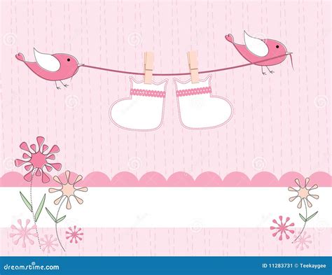 Baby Girl Arrival Announcement Card Stock Image - Image: 11283731