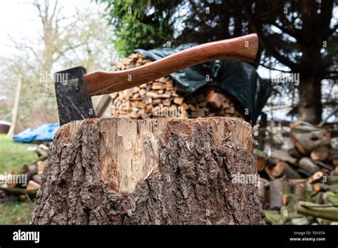 an axe for chopping wood Stock Photo - Alamy