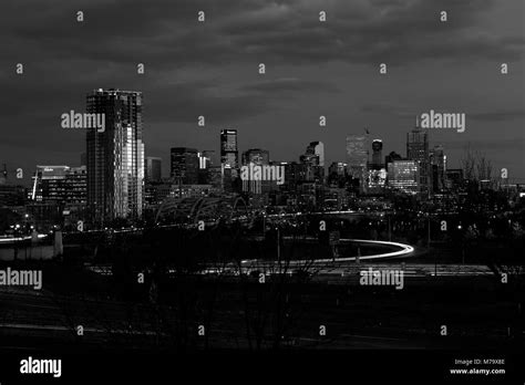 Denver downtown skyline at night, Colorado, USA Stock Photo - Alamy